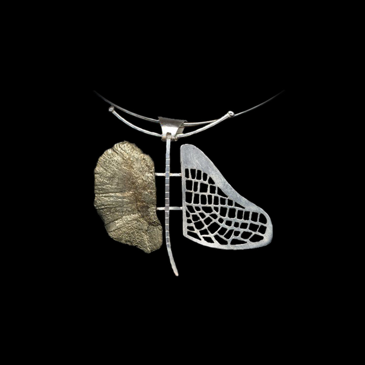 Paula Vieira Jewellery 925 Silver Pendant and Pyrite