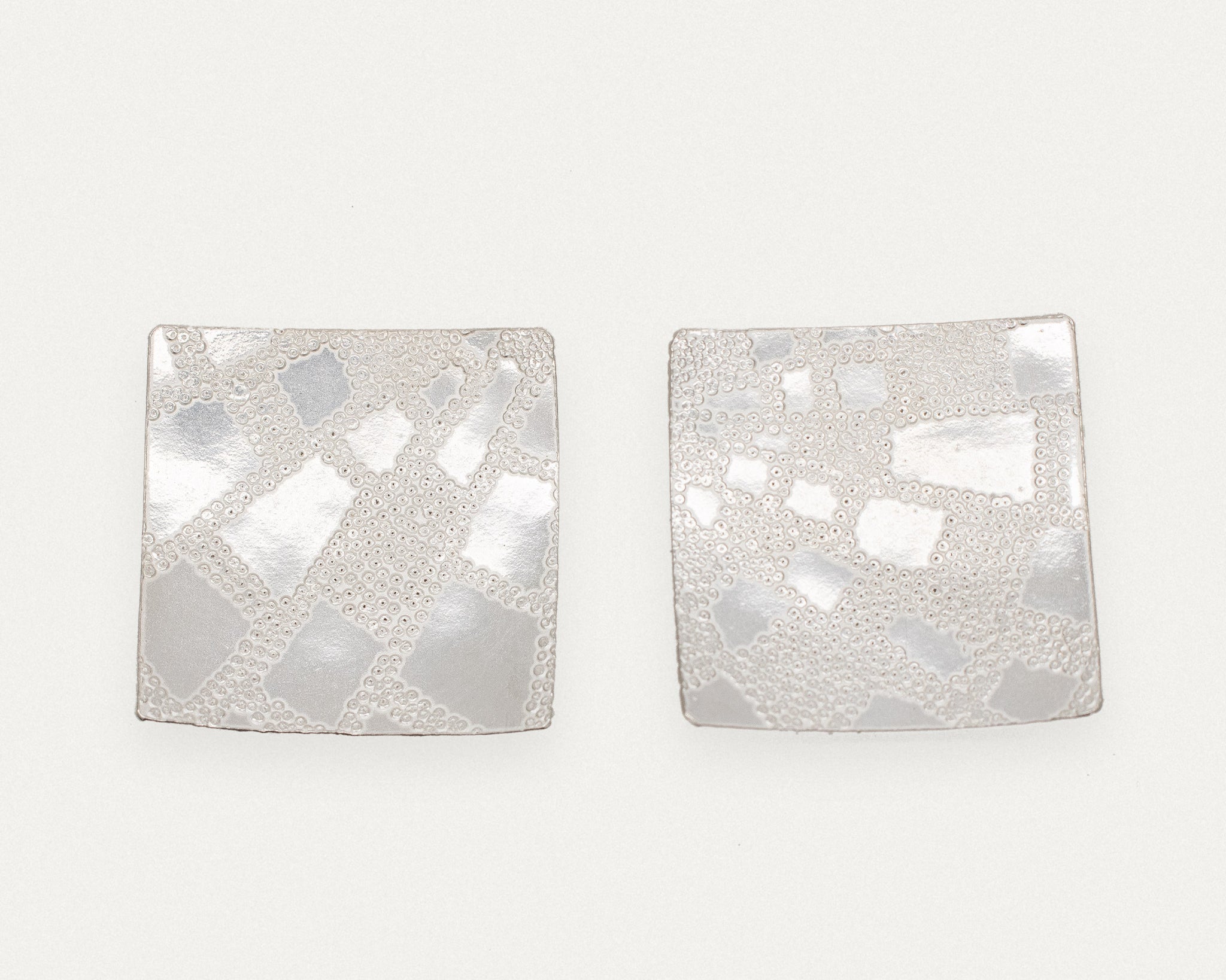 Paula Vieira Jewellery Oma Lace Silver Earrings