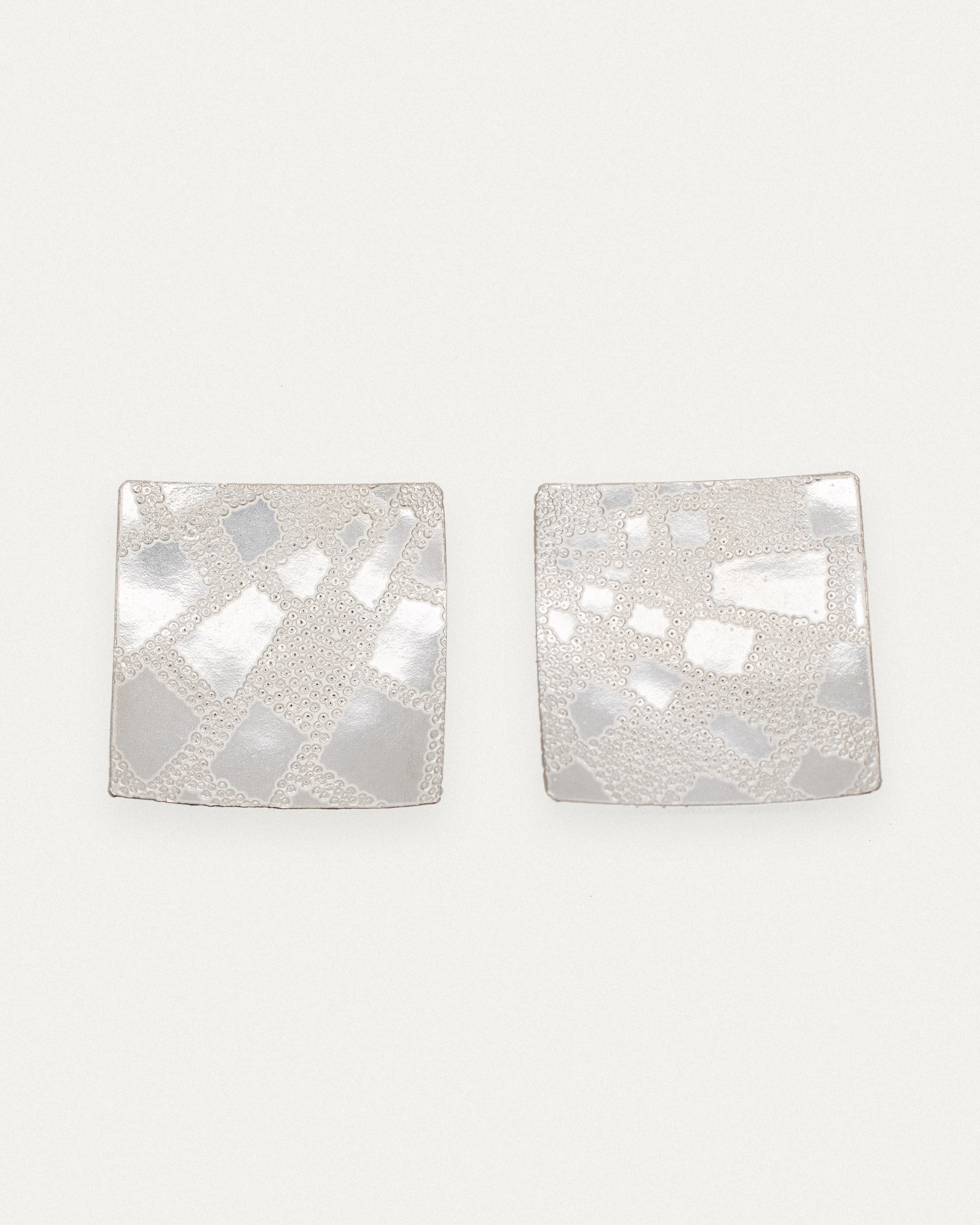 Paula Vieira Jewellery Oma Lace Silver Earrings