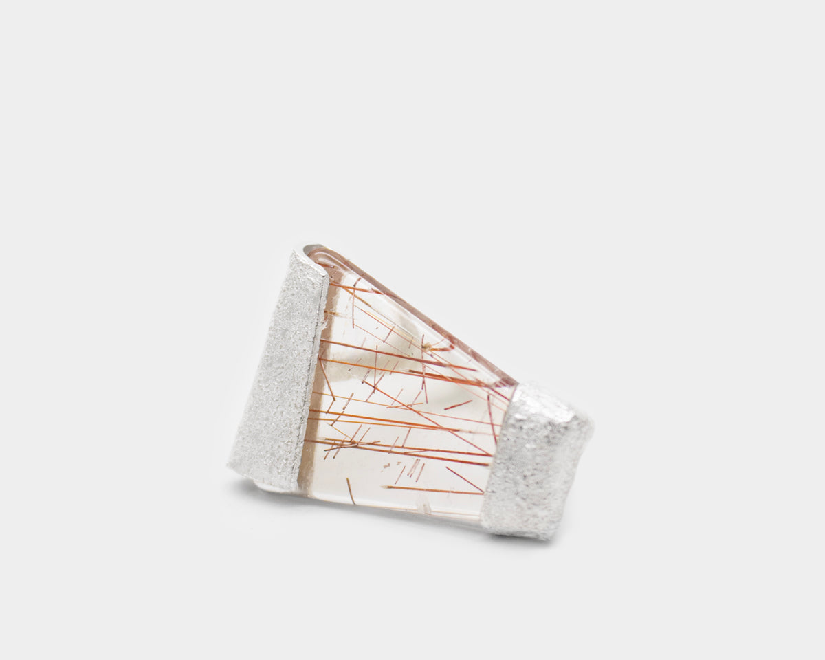 Rutilated Quartz Silver Ring – Paula Vieira Jewellery