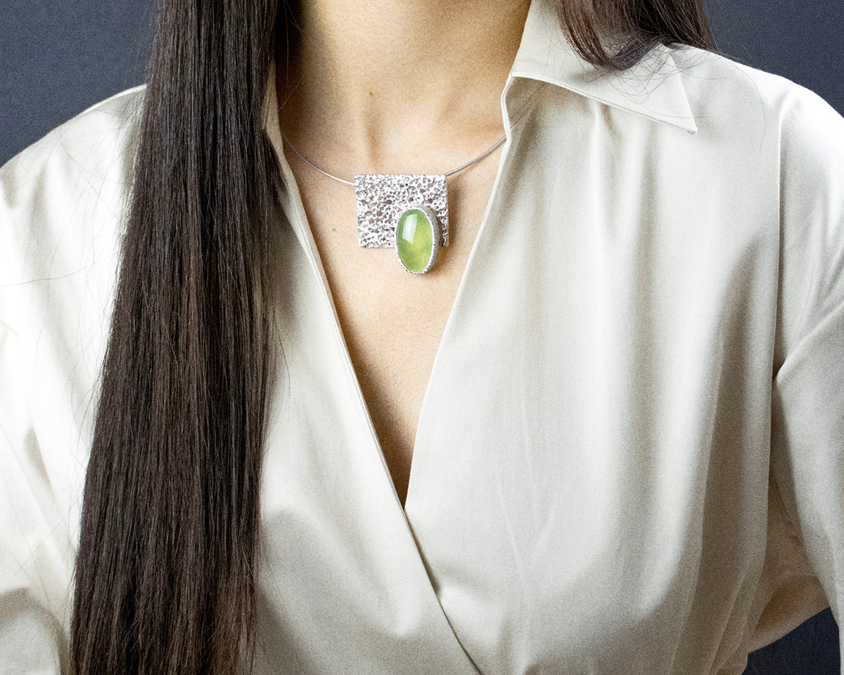 Prehnite Silver Necklace – Paula Vieira Jewellery