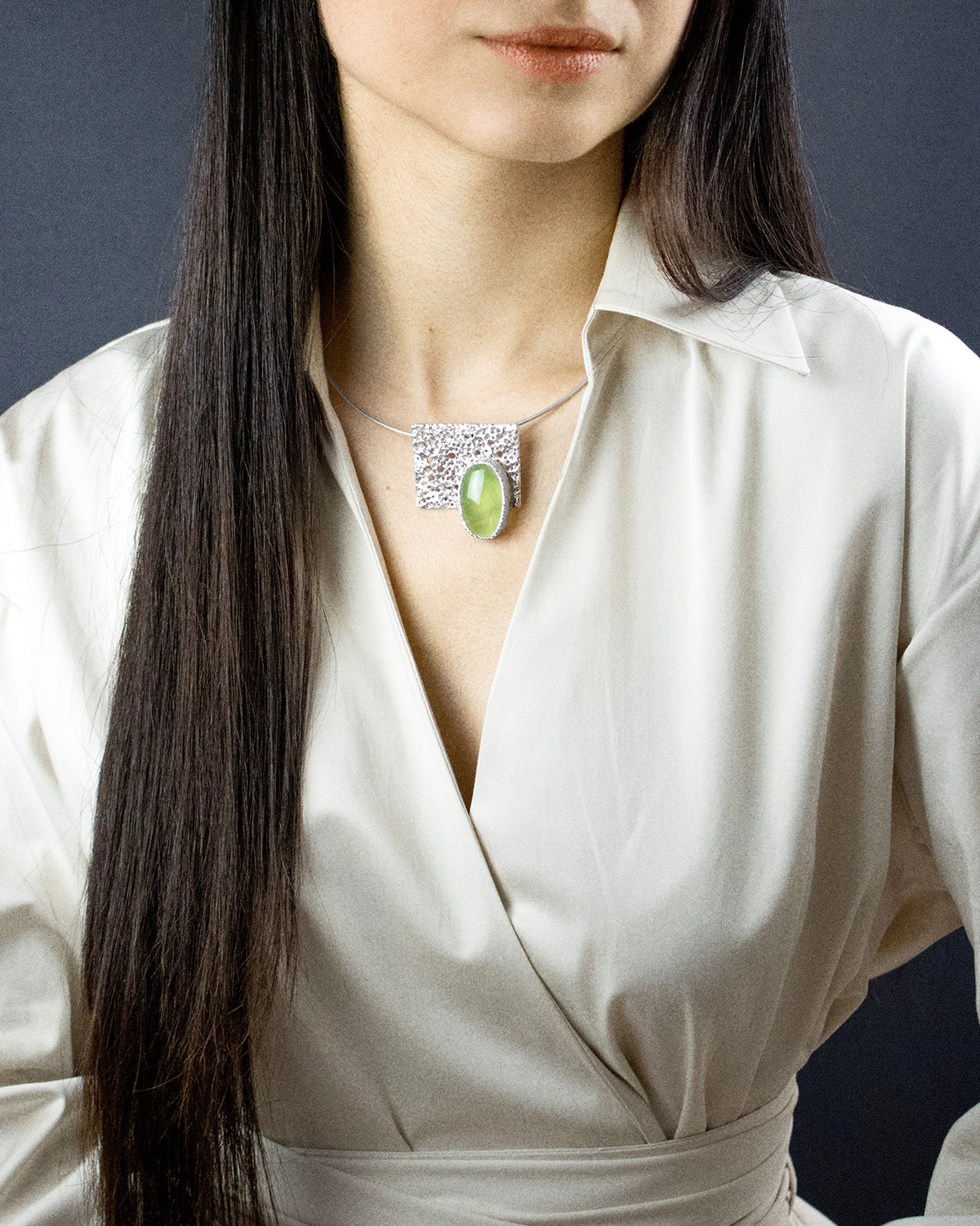 Prehnite Silver Necklace – Paula Vieira Jewellery