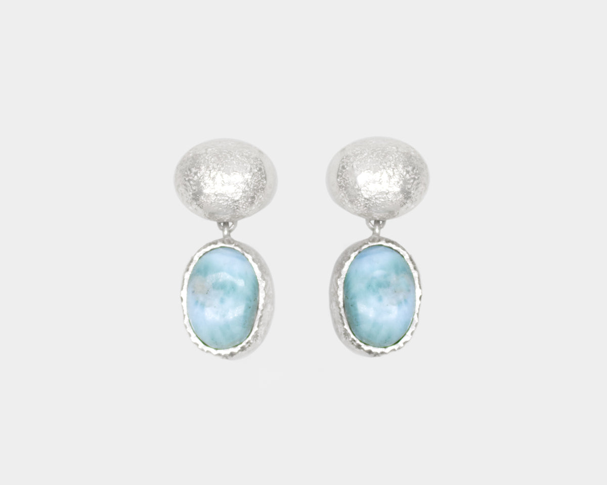 Larimar Silver Earrings – Paula Vieira Jewellery