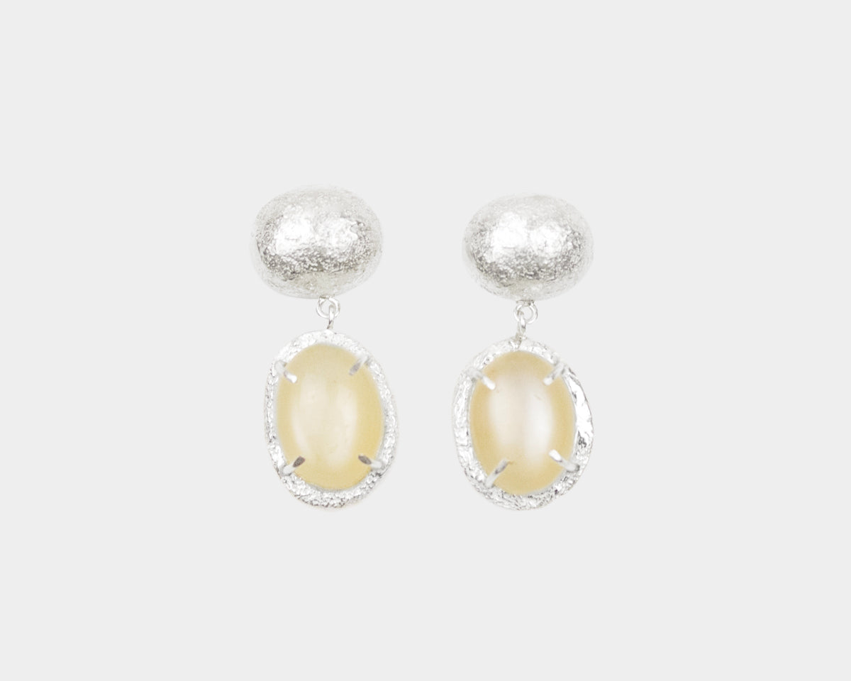 Moonstone Silver Earrings – Paula Vieira Jewellery
