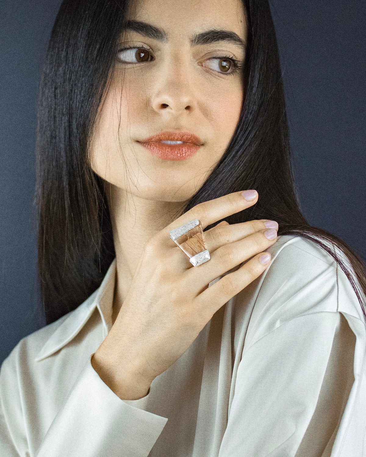 Rutilated Quartz Silver Ring – Paula Vieira Jewellery