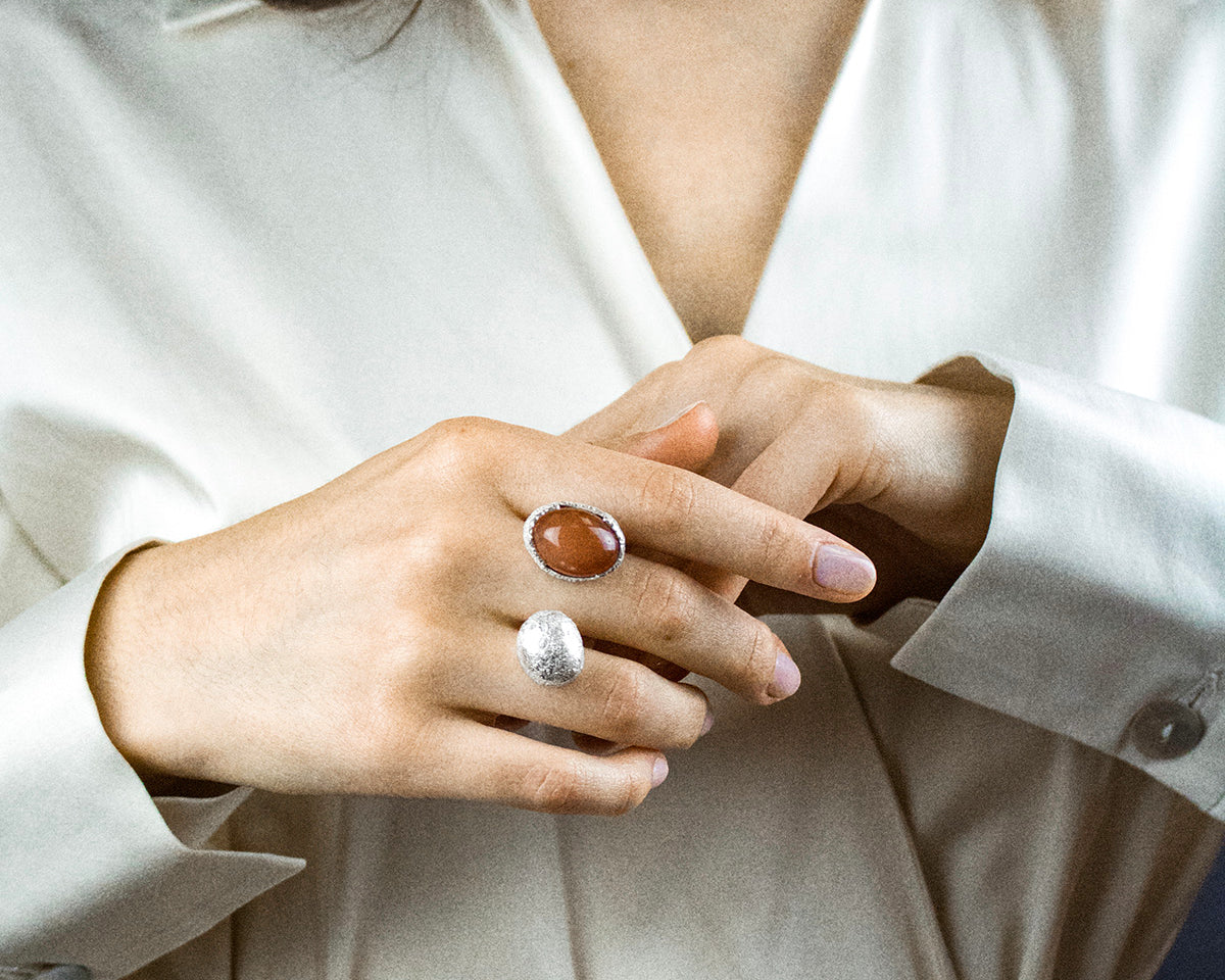 Moonstone Silver Open Ring – Paula Vieira Jewellery