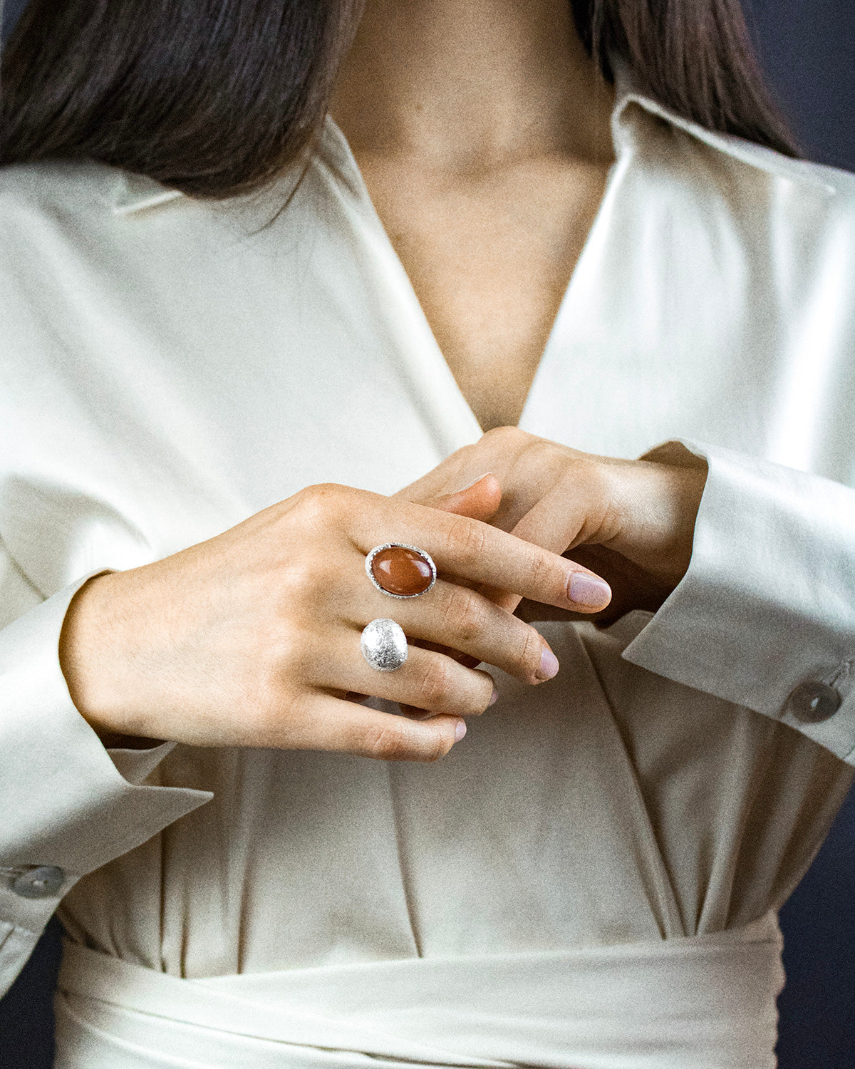 Moonstone Silver Open Ring – Paula Vieira Jewellery