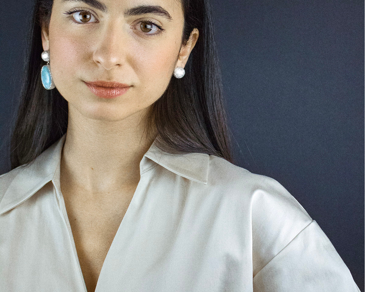 Larimar Silver Earrings – Paula Vieira Jewellery