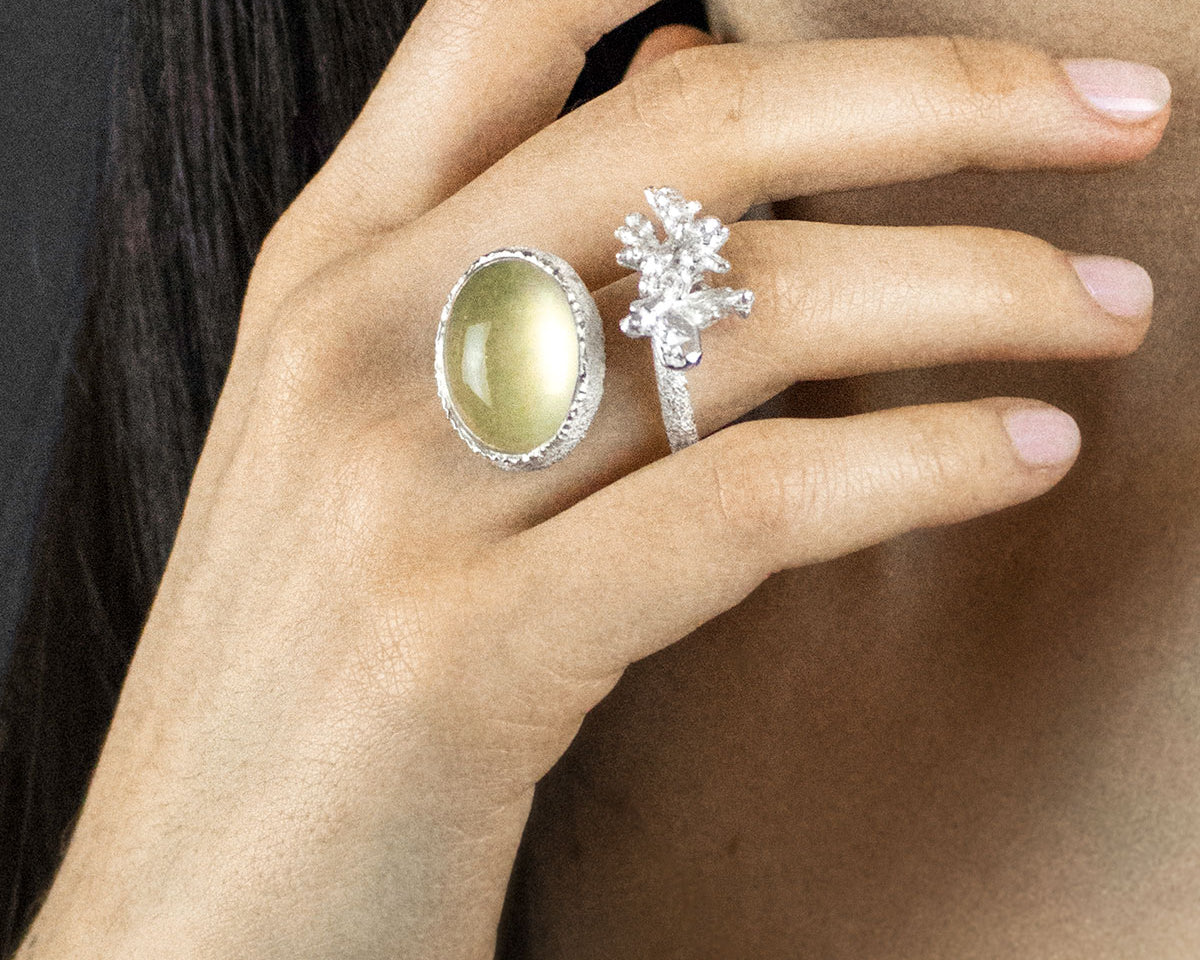 Moonstone Silver Open Ring – Paula Vieira Jewellery